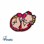 PINETS przypinka Dziecko płód w kwiatach narodziny