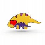PINETS przypinka dwa Dinozaury miłość Rodzina Love