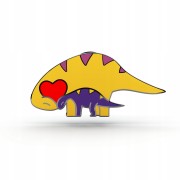 PINETS przypinka dwa Dinozaury miłość Rodzina Love