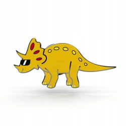 PINETS przypinka żółty Dinozaur w okularach Słodki