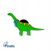 PINETS przypinka zielony Dinozaur z szalikiem