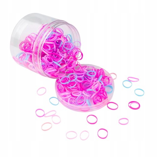 Gumki różowe niebieskie na warkoczyki 1000 sztuk