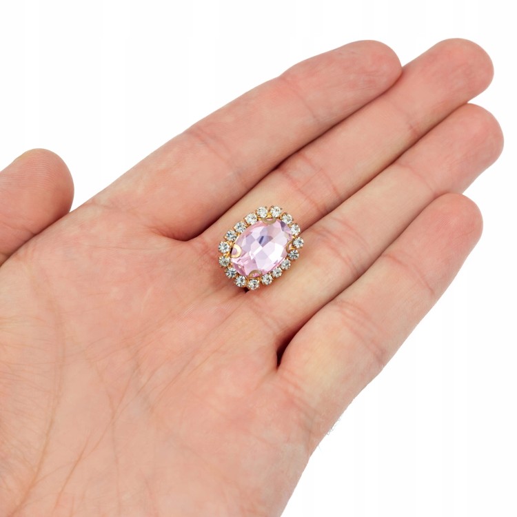 Przypinka do Crocs różowa wpinka cyrkonie Modna