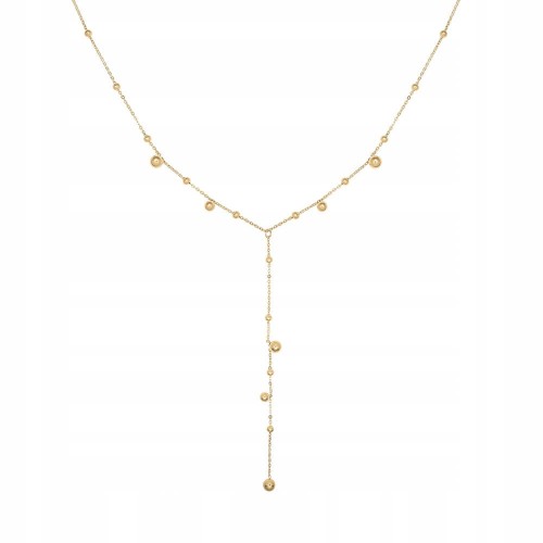 Naszyjnik złoty z koralikami 18K złoto Litera Y