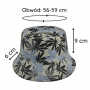 Bucket Hat Kapelusz na lato Marihuana liście