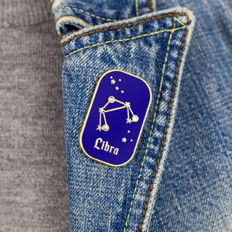 PINETS przypinka znak zodiaku Waga Libra cyrkonie