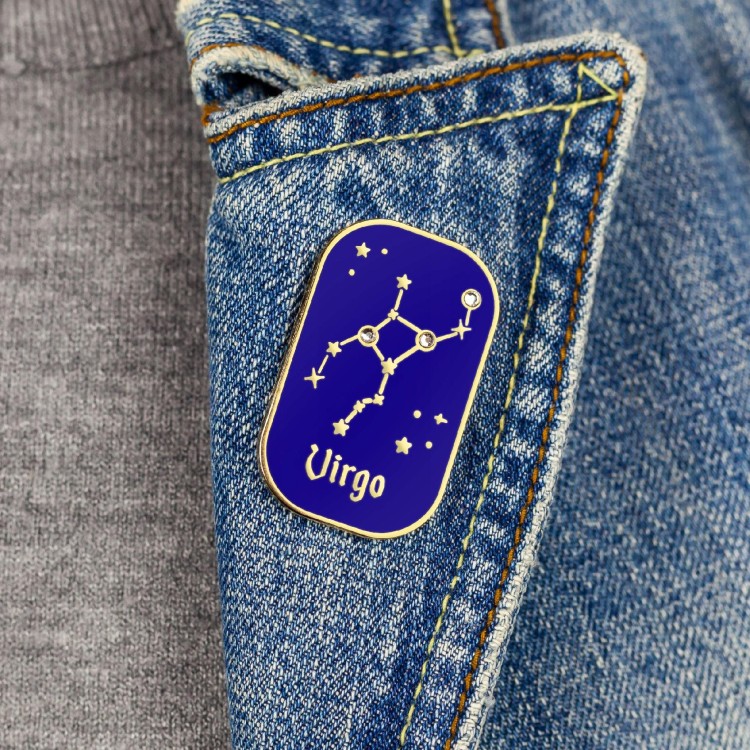PINETS przypinka znak zodiaku Panna Virgo cyrkonie