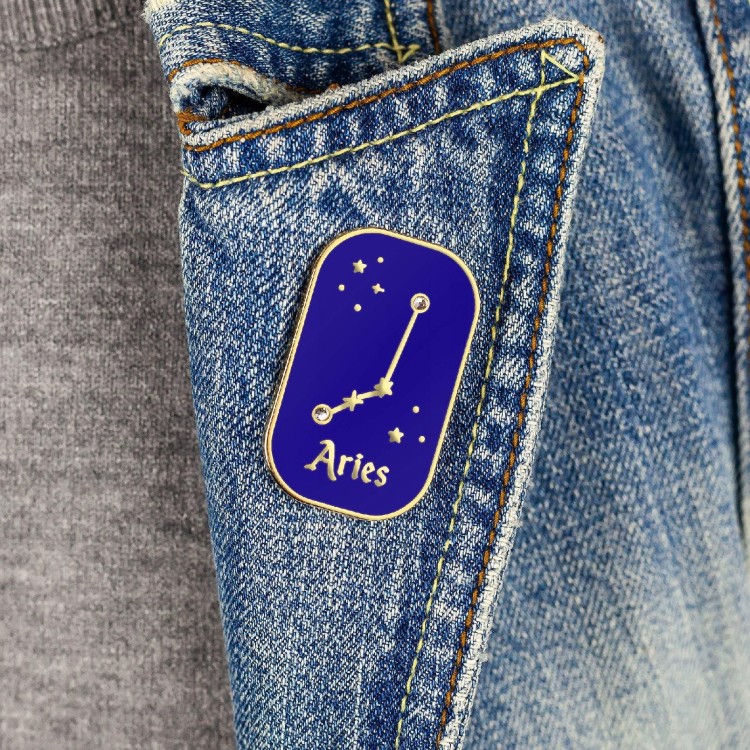 PINETS przypinka znak zodiaku Baran Aries Cyrkonie