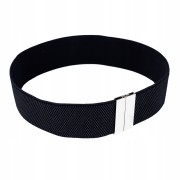 Pasek elastyczny czarny srebrna Klamra 65-80 cm
