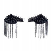 2 Naramienniki pagony czarne łańcuchy ćwieki kolce