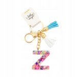 Brelok do kluczy literka Z akrylowa z kolorowymi kamyczkami
