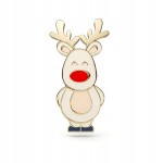 PINETS Christmas przypinka świąteczna Renifer pozłacana 14k