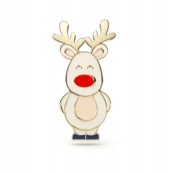 PINETS Christmas przypinka świąteczna Renifer pozłacana 14k