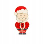 PINETS Christmas przypinka Święty Mikołaj pozłacany 14k złotem