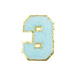 NASZYWKA duża CYFRA 3 trzy trójka niebieska brokat