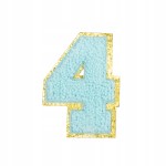 NASZYWKA duża CYFRA 4 cztery niebieska czwórka