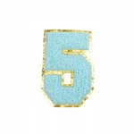 NASZYWKA duża CYFRA 5 pięć niebieska piątka brokat