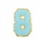NASZYWKA duża CYFRA 8 osiem ósemka cyjan brokat