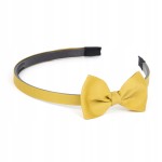 Opaska do włosów dla dziewczynki z kokardą musztardowa