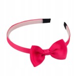 Opaska do włosów dla dziewczynki z kokardą różowa