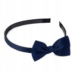 Opaska do włosów dla dziewczynki z kokardą granatowa