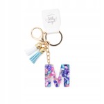 Brelok do kluczy literka M akrylowa z kolorowymi kamyczkami