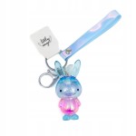 Brelok do kluczy Królik niebiesko różowy zawieszka do torebki