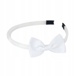 Opaska do włosów dla dziewczynki z kokardą biała