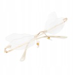 OKULARY fantazyjne ozdobne skrzydła białe złote