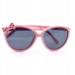OKULARY przeciwsłoneczne dziewczęce UV400 różowe z kokardką