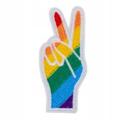 Termo naprasowanka naszywka symbol zwycięstwa palce tęcza LGBT