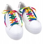 Sznurówki kolorowe tęczowe płaskie 120cm