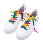 Sznurówki kolorowe tęczowe płaskie 80cm