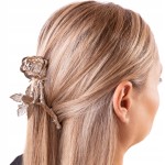 Spinka klamra do włosów metalowa ozdoba Róża srebrna