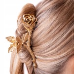 Spinka klamra do włosów metalowa ozdoba Róża złota