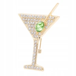 PINETS Imprezowa broszka z cyrkoniami Drink Dirty Martini