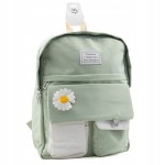 Plecak szkolny młodzieżowy dla nastolatki oliwkowy STOKROTKA