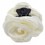 Klamra spinka do włosów ozdoba Kwiat Róża Kremowa