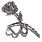 Spinka klamra do włosów duża metalowa ozdoba Róża srebrna