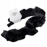 Opaska do włosów czarna marszczona szeroka