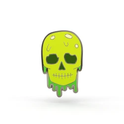 PINETS przypinka Czaszka Czacha zielona metalowy Pin