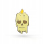PINETS przypinka Czaszka Czacha świeca z płomieniem metalowy Pin