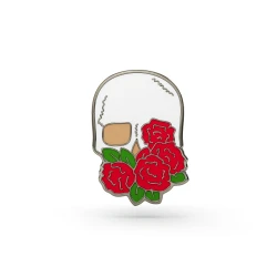 PINETS przypinka Czaszka Czacha z Kwiatami Różami Pin