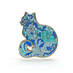 PINETS przypinka Błękitny kot metalowy Pin