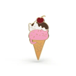 PINETS przypinka IceCat kotki w wafelku metalowy Pin