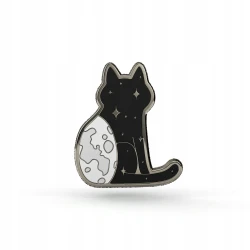 PINETS przypinka NightCat kot z kulą ziemską metalowy Pin