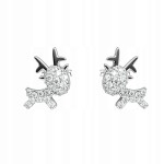 Kolczyki Jelonki Świąteczne z cyrkoniami srebrne Reniferki