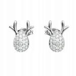 Kolczyki Świąteczne Reniferki srebrne z białymi cyrkoniami