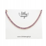 Bransoletka z cyrkoniami złota BŁYSZCZĄCA lawendowa Elegancka 18 cm