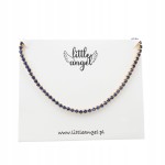 Bransoletka z cyrkoniami złota BŁYSZCZĄCA granatowa Elegancka 17,5 cm